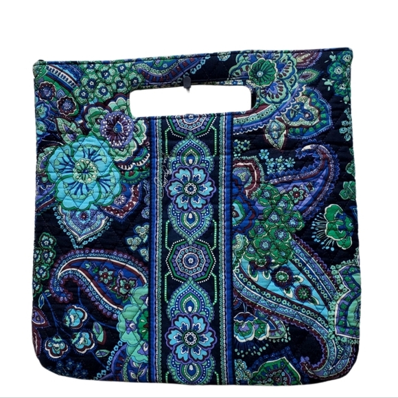 Vera Bradley Rhapsody Retired 2009 Blue Green Tote - Picture 1 of 12